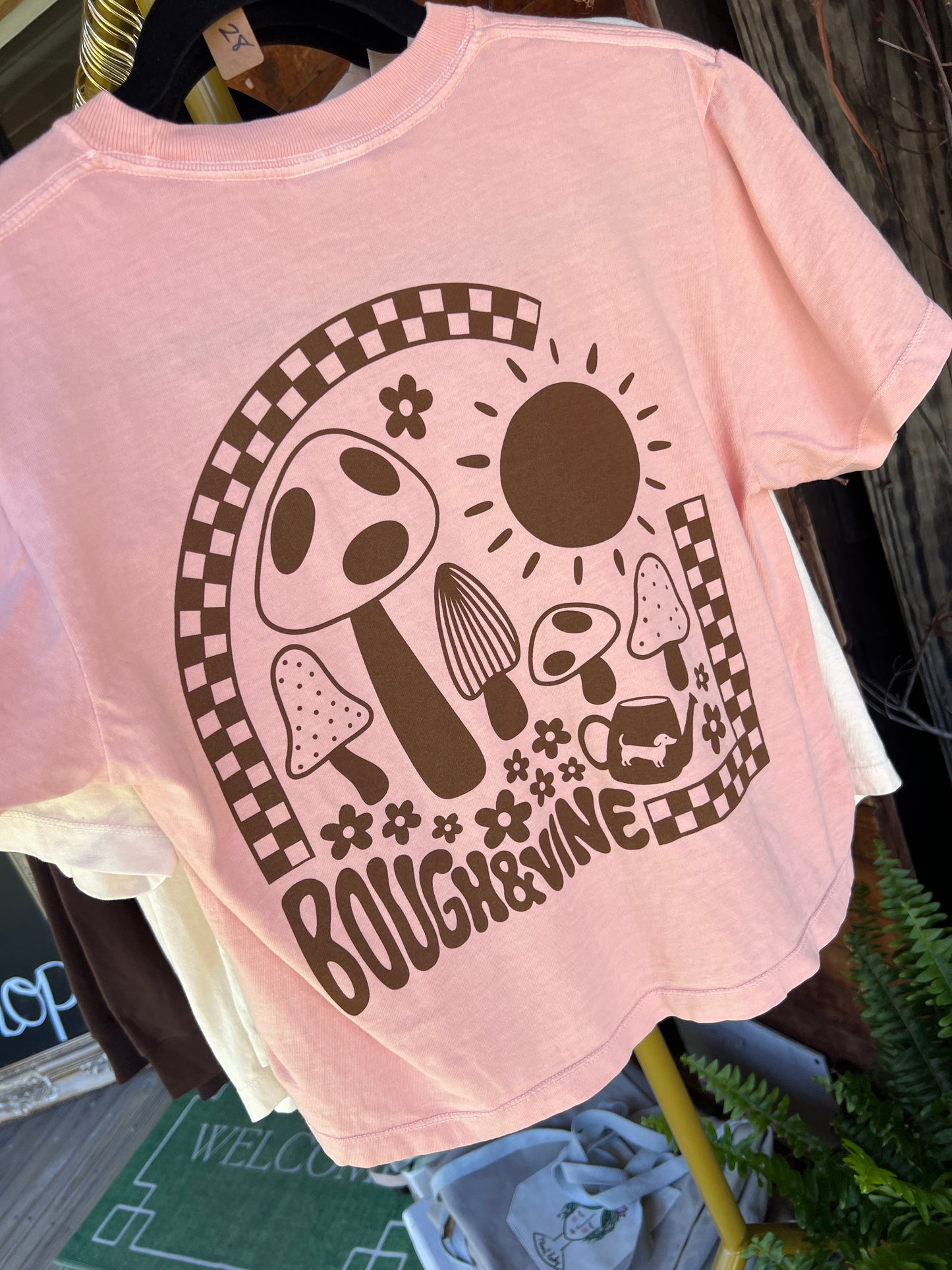 Mushroom Print Crop Tee