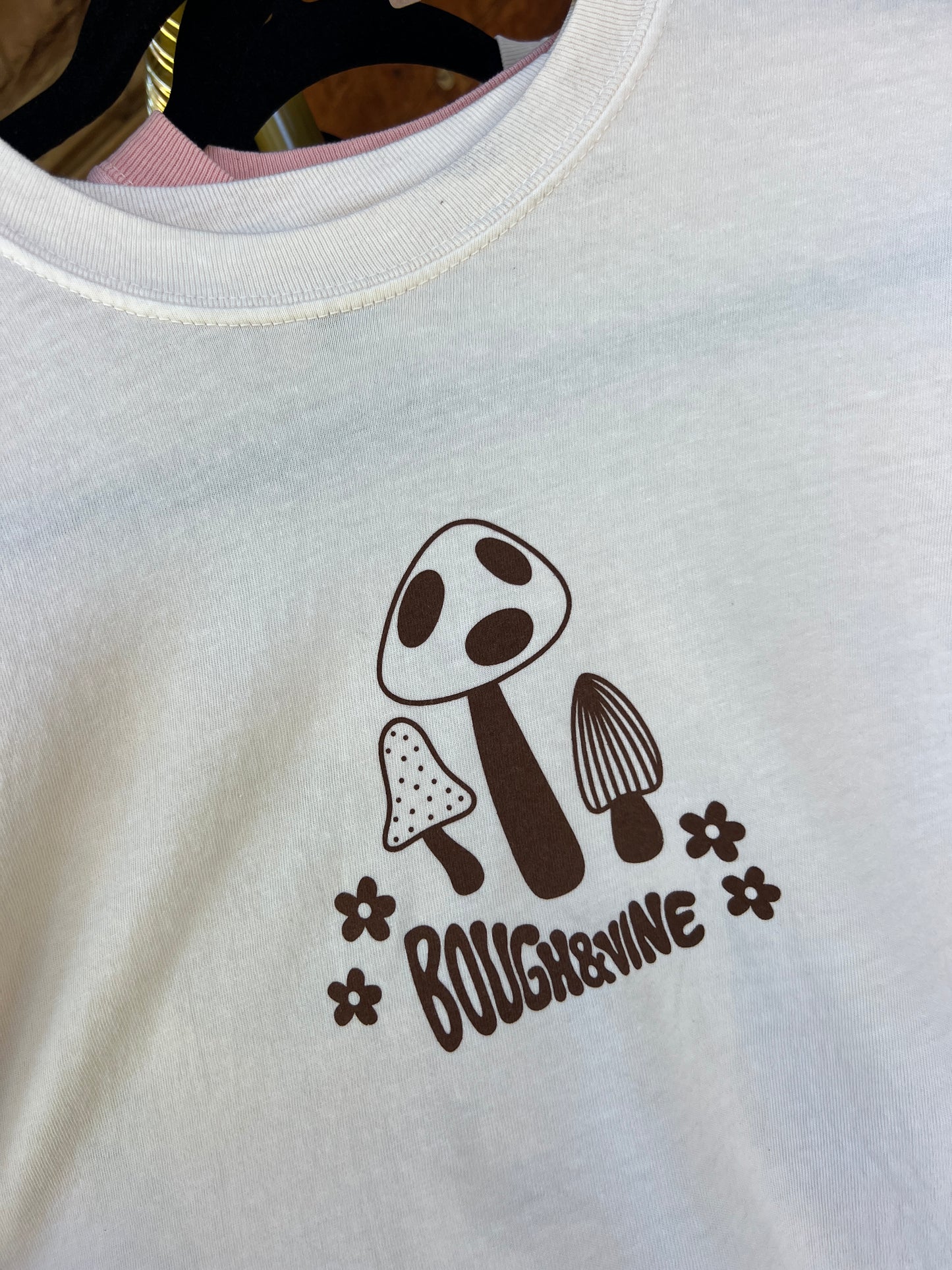 Mushroom Print Crop Tee