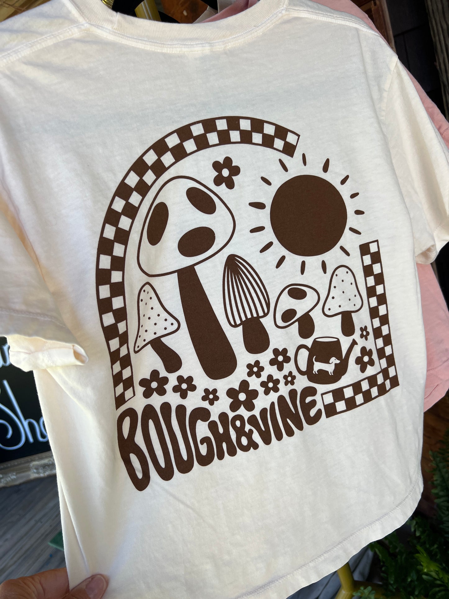Mushroom Print Crop Tee