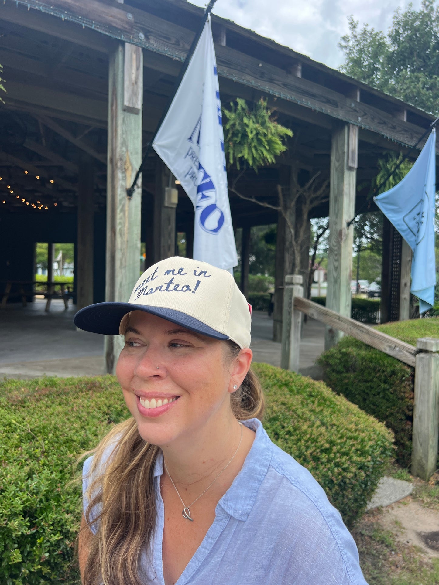 Meet Me in Manteo ball cap - back view