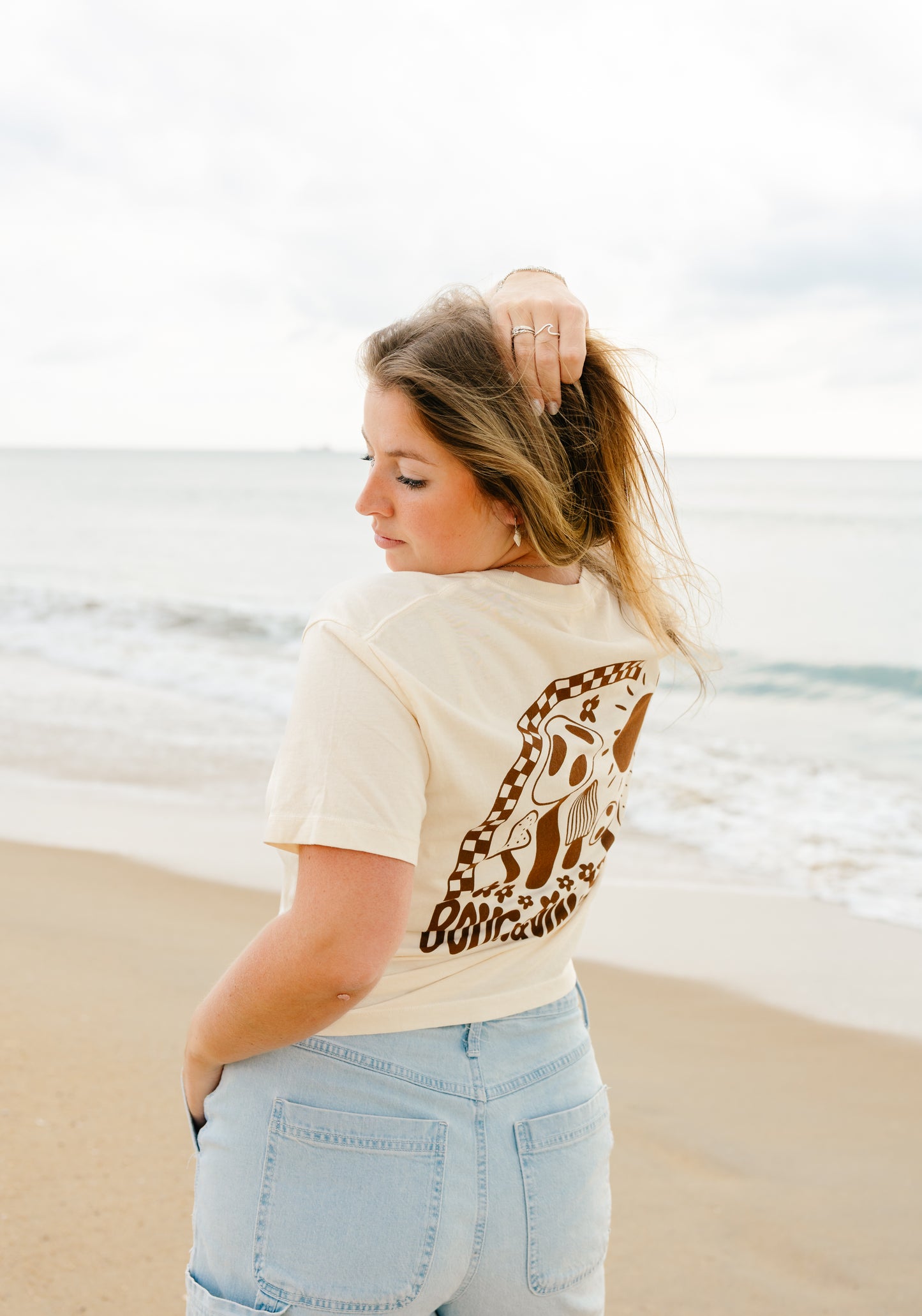 Mushroom Print Crop Tee